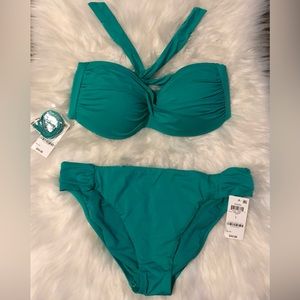 Bar III Jade Strapless Bikini - Size L NWT